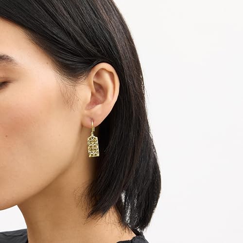 COACH Quilted C Tag Drop Earrings4