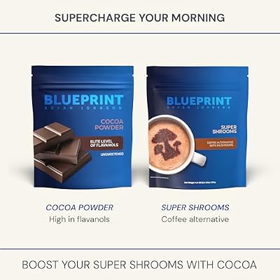 Blueprint Bryan Johnson Non Dairy Cocoa Powder Elite Level Flavanols 100% Pure Cocoa Low Fat Unsweetened Cocoa Undutched Keto Friendly Great for Baking, Cooking & Smoothies 12oz Bag
