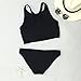 CUPSHE Women's Black High Neck Tank Bikini Bathing Suit Small
