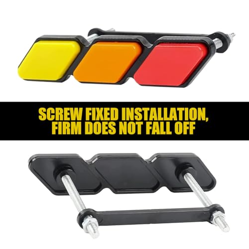 Image of 1 PC Car Grille Insert Trims, ABS Front Grille Badge, 4.72 inch x 0.98 inch Tri-Color Decoration, Auto Center Mesh Sign, Compatible with Tacoma, 4 Runner, Tundra Models (Yellow & Orange & Red)