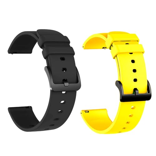 Image of IIK COLLECTION 22mm Silicone Strap for Smart Watches | Combo Pack Compatible With Noise, Fireboltt, Boat Xtend, Pebble, Boat Flash, Noise Color Fit, Ultra Smart Watch & All Watches