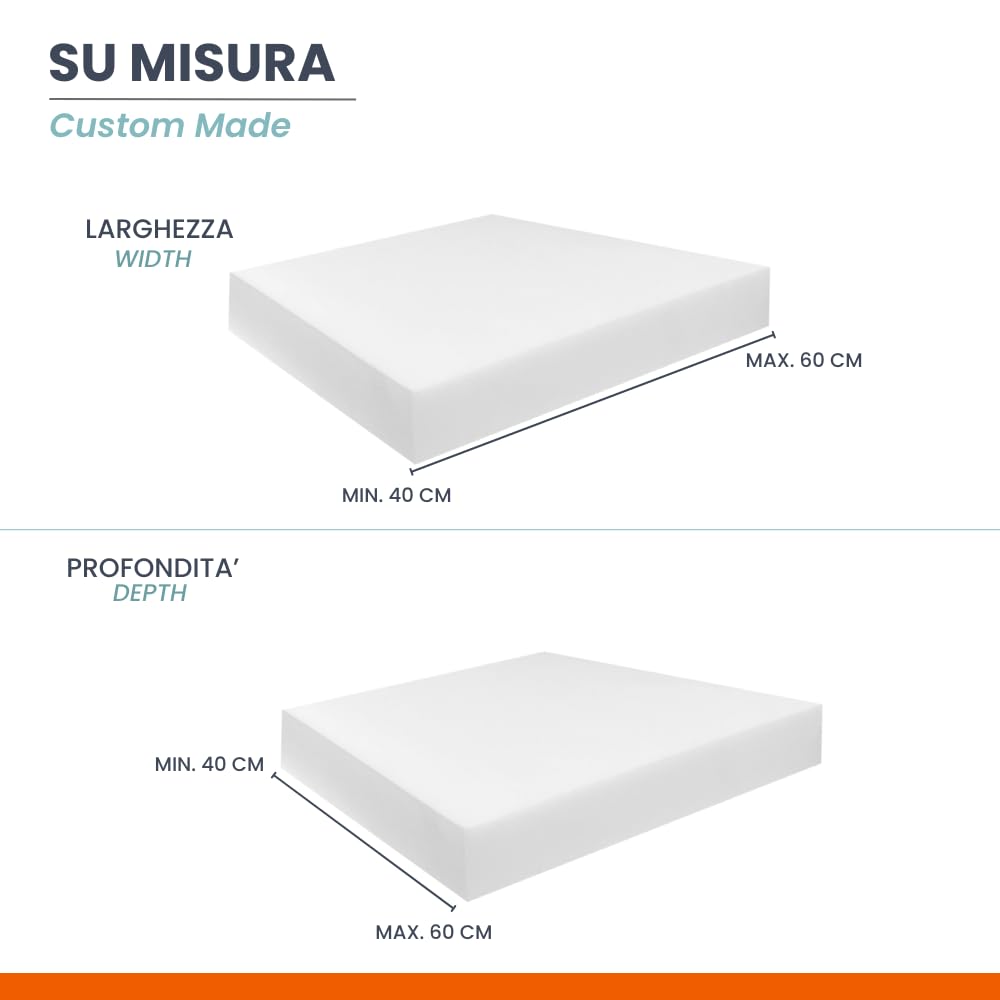 Spugna Per Imbottitura GOMMAPIUMA CUSCINO IMBOTTITURA SAGOMATO SEDUTA DIVANO POLTRONE Densità 25 30 Gomma Piuma Per Divani Seduta - Foto 8