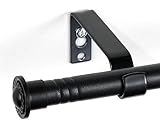 Curtain Rods for Windows 48 to 84 Inch(4-7Ft), 5/8 Inch Matte Black Curtain Rod Set with Brackets Mo