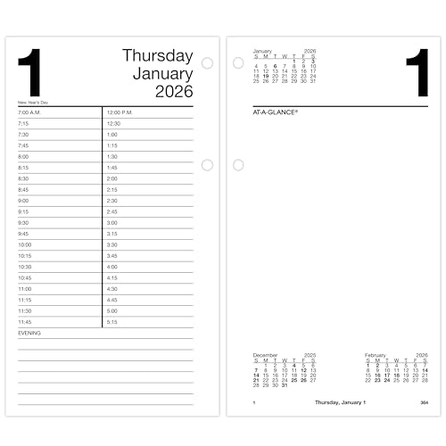 Recharge calendrier de bureau 2026 quotidien AT-A-GLANCE grand format 11x20 cm E2105026