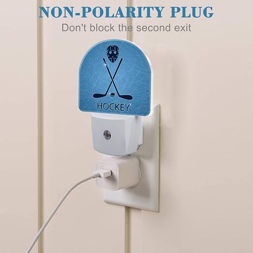 Image of Hockey Mask Night Light with Dusk to Dawn Sensor for Kids & Adults, Room Decor, Hallway, Kitchen, Bathroom, Nursery, Stairs