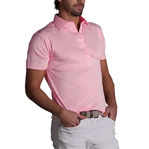 Polo boutonné manches courtes pour homme texturé léger et résistant au vent