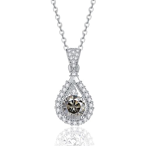 Collier Moissanite pour femme en argent : l'éclat pur d'un pendentif 1ct pour toutes les soirées