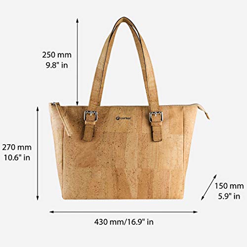 Image of Corkor Cork Purse Vegan Handbag for Women | Cruelty Free Satchel Non Leather | Roomy Bag