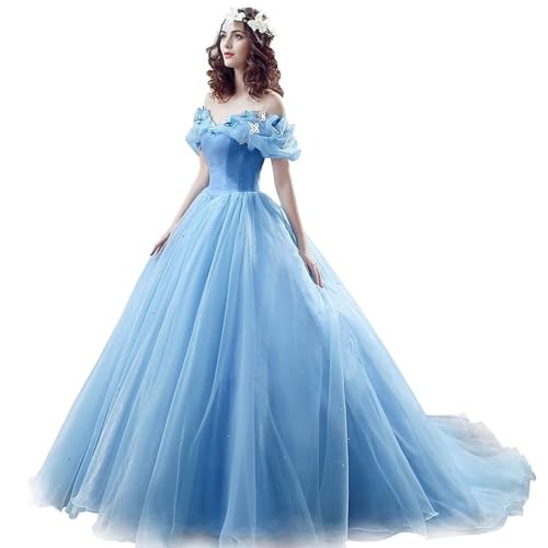 Chupeng Women's Princess Costume Off Shoulder Prom Gown Wedding Dresses Evening Gown Quinceanera Dress 2025 Blue 2