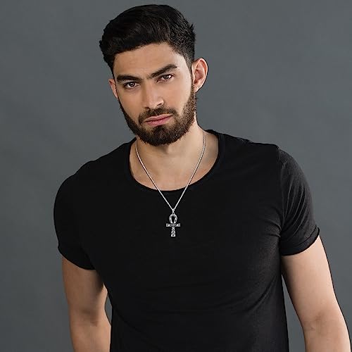 Ankh Necklace Men 925 Sterling Silver Ankh Cross Pendant Necklace Ankh Amulet Egyptian Jewelry Gifts for Women2