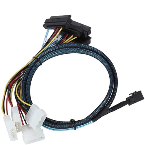 Cable MiniSAS SFF 8643 a SFF 8482 de 29 pines con alimentacion 4P para servidores de datos