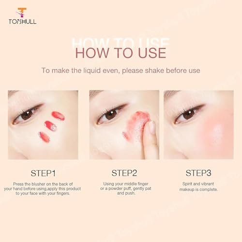 TOYSHULL O.TWO.O Liquid Blusher: Shade 1 - Pink Purple, Intense Pigmentation, Waterproof, Long-Lasting, Easy To Apply Makeup Blush, girls make up, glow up, gift - 15g... - Image 6