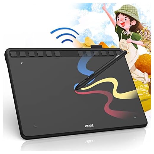 Tableta de Dibujo inalámbrica UGEE S1060W, Tableta gráfica más Grande de 10 x 6,27, Almohadilla de Dibujo Digital de sensibilidad a la presión 8192 para Android/Windows/Mac OS/Linux