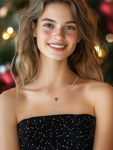 ChicSilver 925 Sterling Silver 12 Months Sparkling Round Cut Created Birthstone Pendant Necklace, 16 Inch Rolo Chain (with Gift Box)2