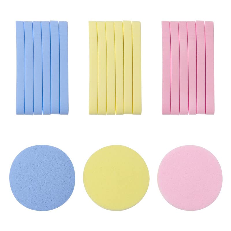 Facial Sponge Compressed,120 Count PVA Professional Makeup Removal Round Face Wash Sponges Spa Pads Exfoliating Cleansing for Women,Yellow,Pink,Purple-image-35