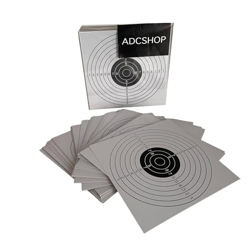 ADCHOP Bersagli 14 x 14 cm Confezione da 100 pezzi in cartone da 6 gr per tiro al bianco: Airsoft, Aria compressa, Palla pallina. Standard per pratica e competizione.