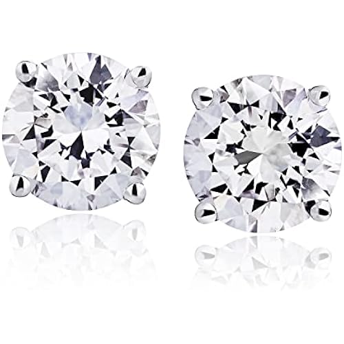 The Diamond Channel CERTIFIED 1 to 10 Carat LAB GROWN Diamond Stud Earrings Round Cut 4 Prong PUSH BACK (F-G Color, VS1-VS2 Eye Clean Clarity)