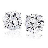 Certified Natural Diamond Stud Earrings for Women 14 Karat Gold Round Brilliant Shaped Earrings 4 Pr