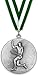 Médaille en métal personnalisable – Tennis masculin – Couleur argent – 6,4 cm – Ruban inclus – Couleurs de ruban – Vert/blanc/vert