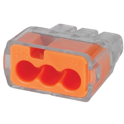Ideal 30-1033J, Push-in Wire Connector 12Awg Push-in,3-Port, Pack of 1500 pcs