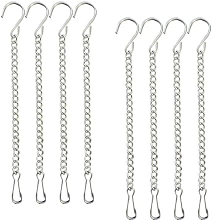 Hanging Basket Chains, Stainless Steel Hanging Chains for Bird Feeder Plants Billboard Chalkboards Wind Chimes Flower Pots Chains Signs and Ornaments (10(8pcs))