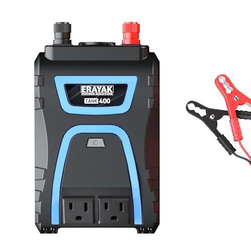 ERAYAK 400W Power Inverter DC 12V to 120V AC Car Plug Adapter Truck & Car Accessories with 18W USB-C Fast Charger Dual 3.1A USB 2 AC Outlets Car Charger for Camping Road Trips & Emergency Backup