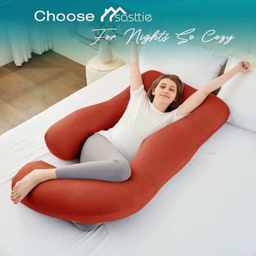Image of Cooling Pregnancy Pillows for Sleeping, 57'' Full Body Pillow, Orange