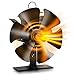 Jabroyee Ventilatore magnetico per stufa con indicatore di temperatura, ventilatore per stufa a legna / legna / camino rialzato (6 fogli)
