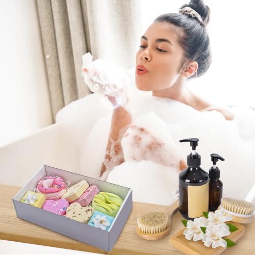DR. LU Bath Bombs Gift Set, 8 PCS Shower Bath Bombs with Different Organic Essential Oils, Handmade Natural and Organic SPA Aromatherapy Bubble Bath Bombs for Women Kids Birthdays Christmas Gifts - Image 7
