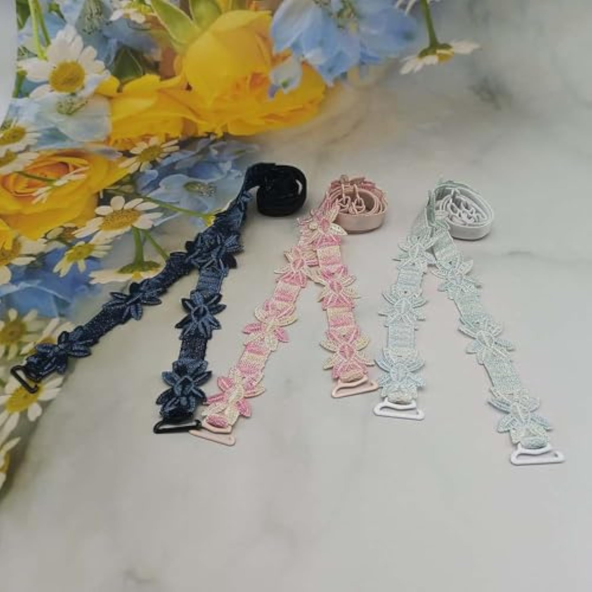 Embroidered Replacement Shoulder Strap Gradient Color Solid Soft Comfortable Back Strap