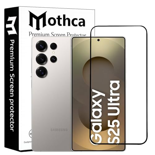 Mothca Military-Grade Tempered Glass Screen Protector Compatible for Samsung Galaxy S25 Ultra with Edge to Edge Coverage – Case Friendly, Anti-Scratch & Bubble-Free Installation Kit