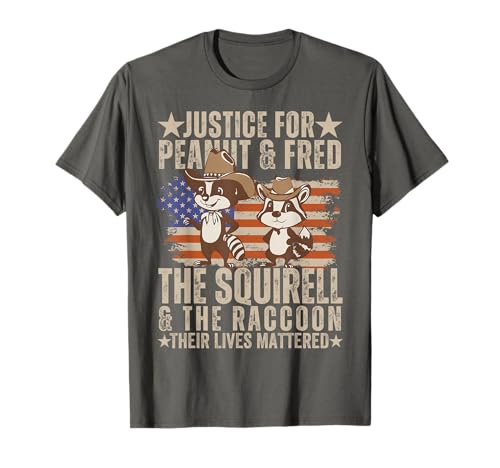 Photo de Justice for Peanut the Squirrel And Fred the Raton laveur Drapeau américain T-Shirt