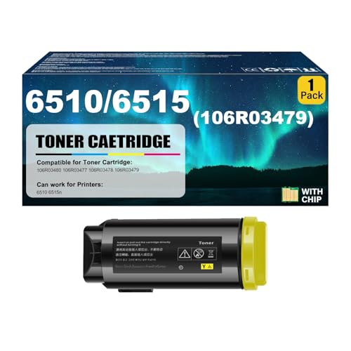 YHNBGJ 6510 6515 Toner Cartridge Compatible for Xerox 6510 6515 106R03479 Yellow Toner Cartridges Work for Xerox Phaser 6510 WorkCentre 6515n Printers