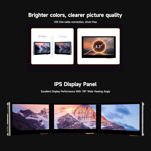 Image of KLAYERS LUCKFOX DSI Display for Pi 5 /4B /CM4 /CM3 Support 3D Printing, Capacitive Touch 800x480, Toughened Glass LCD Panel for Raspberry Pi 5