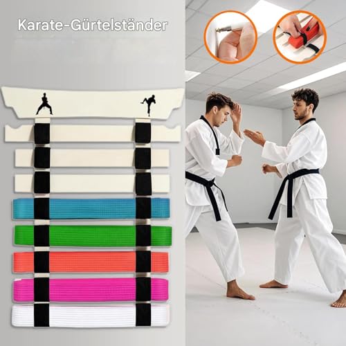 Soporte de almacenamiento de cinturón de karate Generisch con colgador y pegatinas organizadoras 7