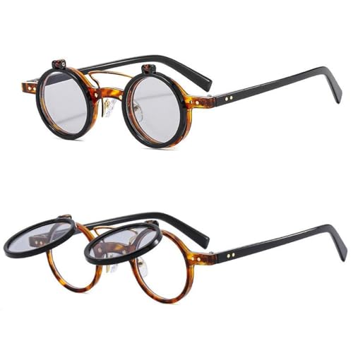 Lunettes de soleil rondes rétro à double rabat pour un festival rock ou look urbain branché