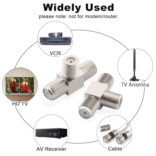 Divisor F tipo hembra a 2 hembra RG6 coaxial 2 piezas miniatura 6