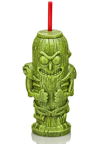 Image of Rick and Morty Geeki Tikis Pickle Rick Plastic Tumbler | Holds 22 Ounces