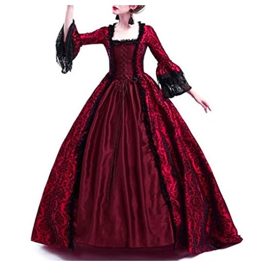 2024 Robe Rétro Médiévale Femmes Renaissance Robes Grandes Tailles Médiévale Rétro Manches Trompette Reine Victorienne Gothique Robe Maxi Carnaval Halloween Fête Femme Cosplay Carnaval Victorie Dress