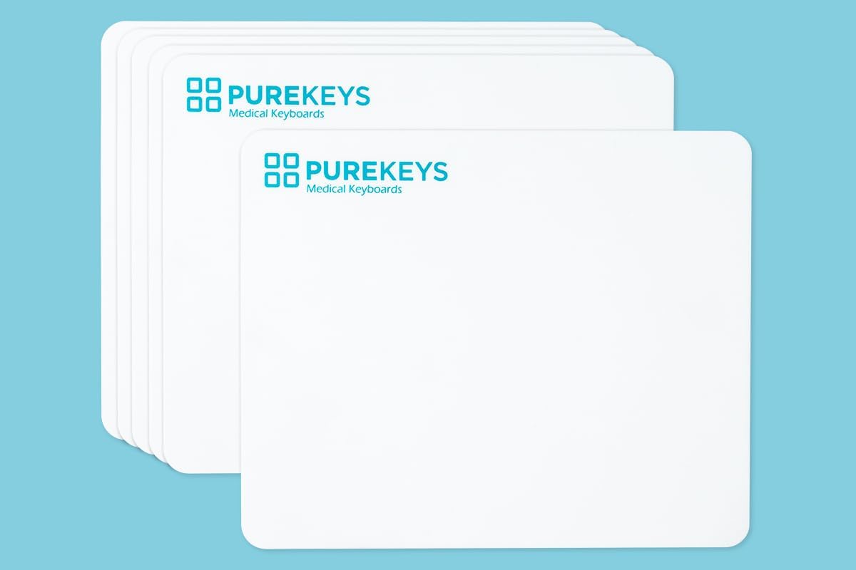 PUREKEYS6 x Disinfectable Mouse Pad, Washable, Flat, High Compatibility, Optimal Tracking (White)