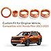 Polodunn for 2023-2025 Honda Pilot Accessories, 5pcs Aluminum Alloy Knob Cover Trim Set (Orange) - Push Start Button, AC & Volume. Tool-Free Install, Interior Upgrade & Knob Protection
