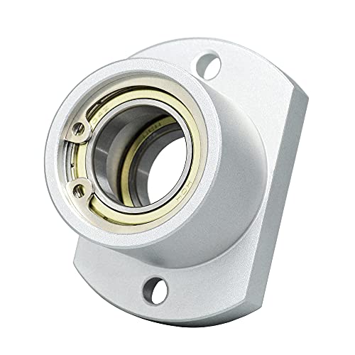 AUZHU- BRC - Metric- Double Bearings with Housing, Aluminium Alloy Round Flange Seat, Configurable Length, Deep Groove Ball Bearings with Retaining Ring Size: D 35 mm, L 80 mm, Bearing No.6207