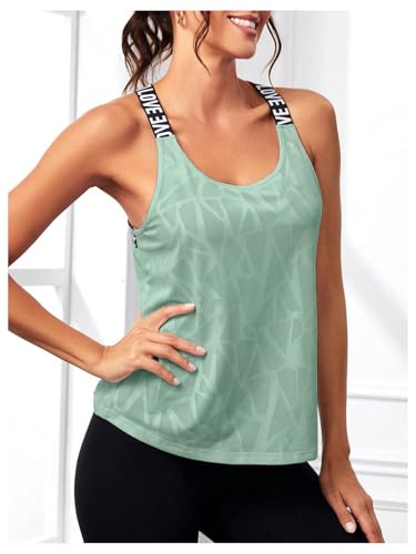 OYOANGLE Women's Letter Tape Criss Cross Cut Out Workout Tank Tops Gym Sleeveless Shirts Activewear3