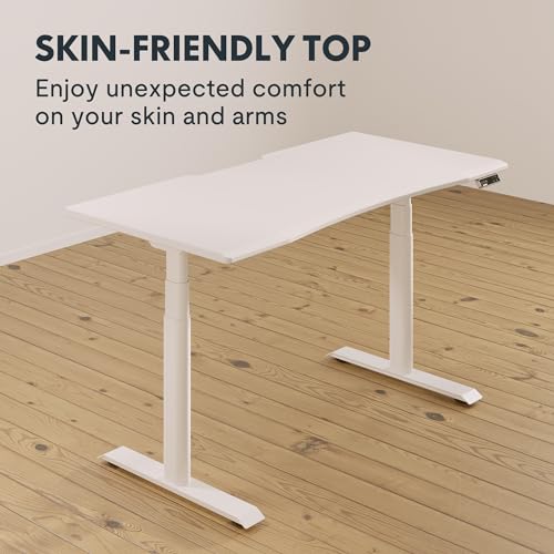 Image of FLEXISPOT E6 Pro 48 x 30 Inch Electric Standing Desk, Dual Motor Height Adjustable Desk with 3-Stage Oval Legs, One-Piece Desktop with Ergonomic Curved Edge, Modern Minimalist Home Office Desk
