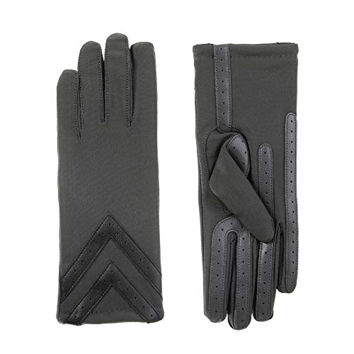 isotoner Women's Spandex Touchscreen Cold Weather Gloves with Warm Fleece Lining and Chevron