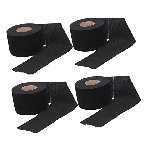 BELLIFFY 4ボリューム使い捨てネックペーパー 伸縮性 黒ネックストリップ 理髪店用 ヘアカット ヘアカラー対応 肌に優しい防水プ