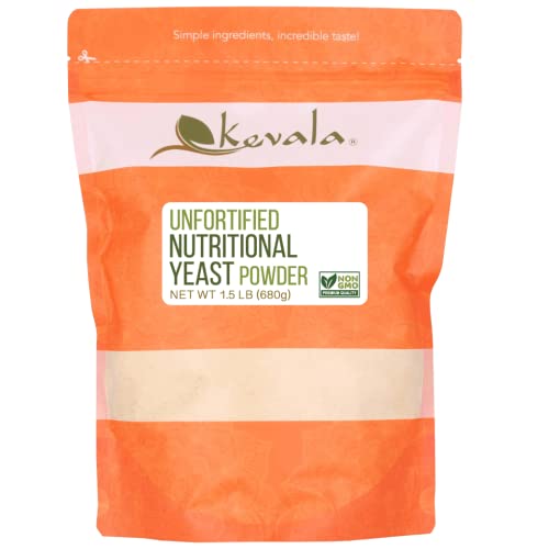 Kevala Levadura nutricional: levadura en polvo no fortificada para cocinas domésticas y restaurantes, delicioso condimento con un sabor similar al queso, condimento sin sal añadida para nutrición