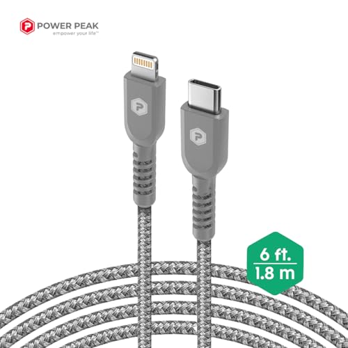 Cable USB-C a Lightning POWERPEAK de 6 pies para usar el móvil cómodamente en el sofá 6