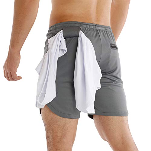 MECH-ENG Men's 2 in 1 Shorts Workout Running Training Gym 7