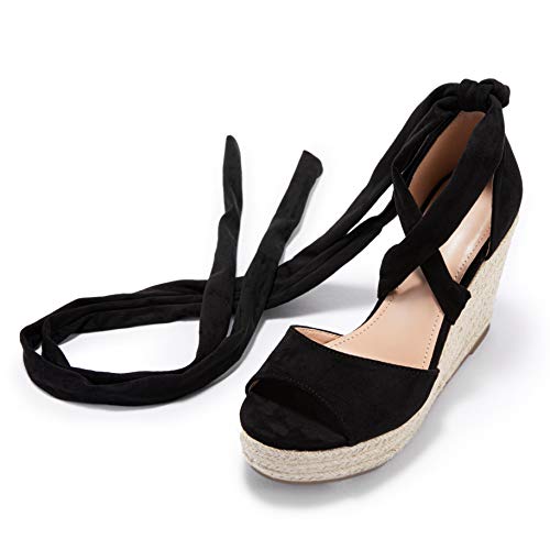 Fashare Womens Open Toe Tie Lace Up Espadrille Platform Wedges Sandals Ankle Strap Slingback Dress Shoes by Fashare - Image 8
